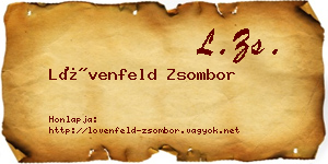 Lövenfeld Zsombor névjegykártya